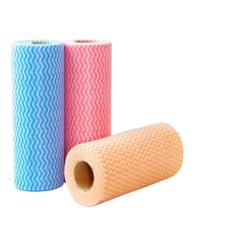 
spunlace nonwoven disposable kitchen towels rags cleaning kitchen tissue roll paper towel 