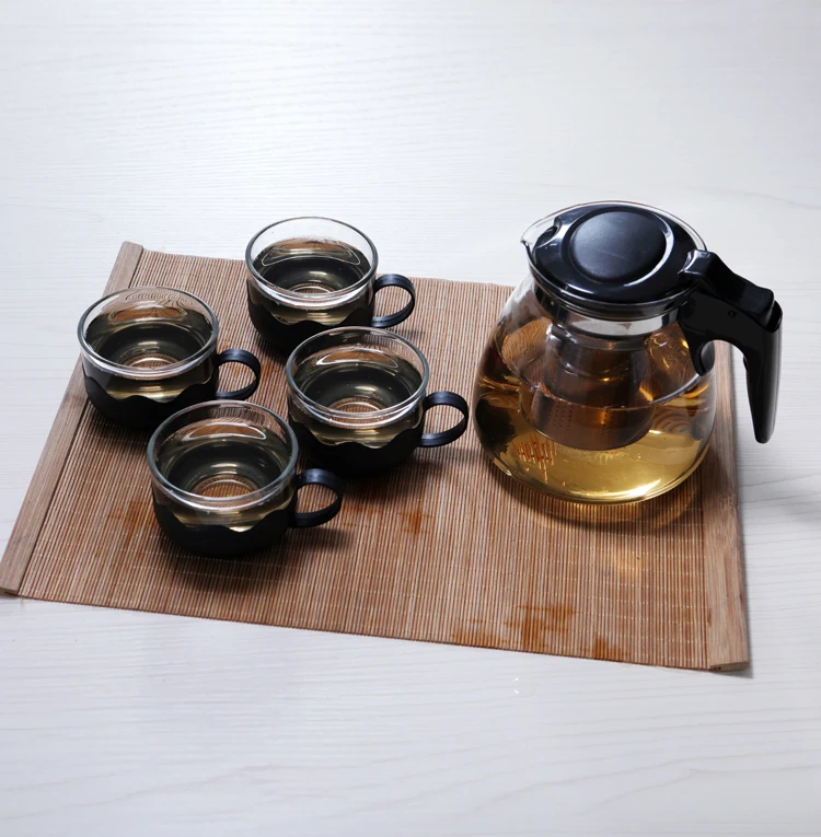 coffee store tea store flower teapot 1200ml glass arabic teapot set