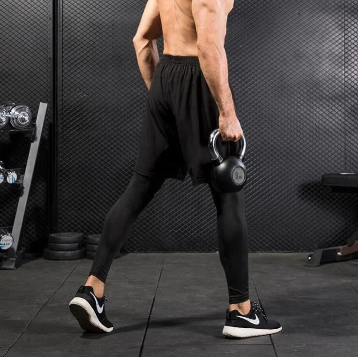 
Sports wear Men Running Tights Short Gym Pants Leggings Skinny Mens Compression Pants Sets 