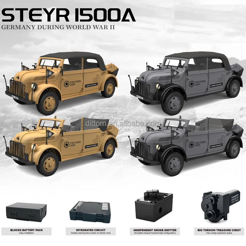 HG4-51 Rc Steyr Adventure Command Vehicle Car 1/18 4WD Off-Road Climbing Truck Toys(Lights&sounds&smoking)