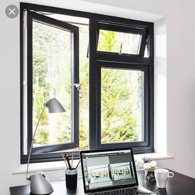 Low Price Hung Window FRAME Optional Automatic Pivot Hinged Windows Aluminum or PVC Awning Top Hung Window