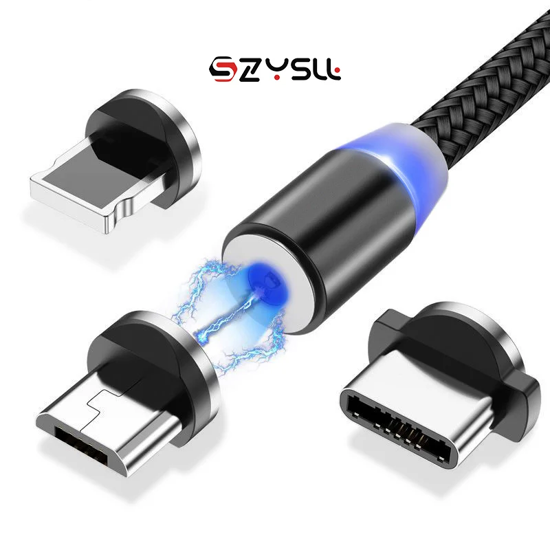 
Nylon Braided Led USB Magnetic Charging Cable 90 Degree 
