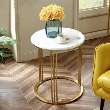 Round marble top modern style coffee table side table
