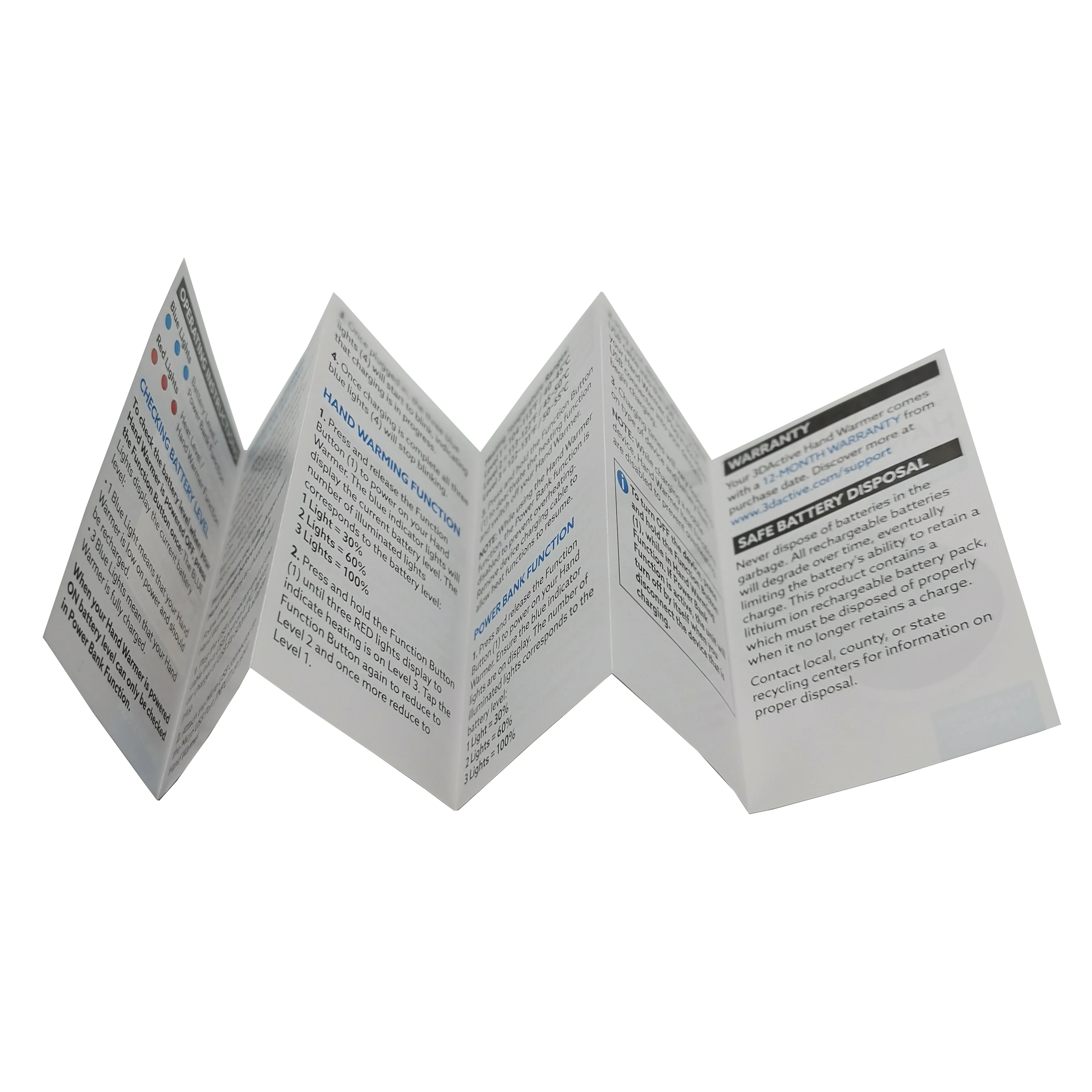 Coated Paper Custom Logo Printed Full Color Leaflet Booklet User Manual Instructions Fold Flyers