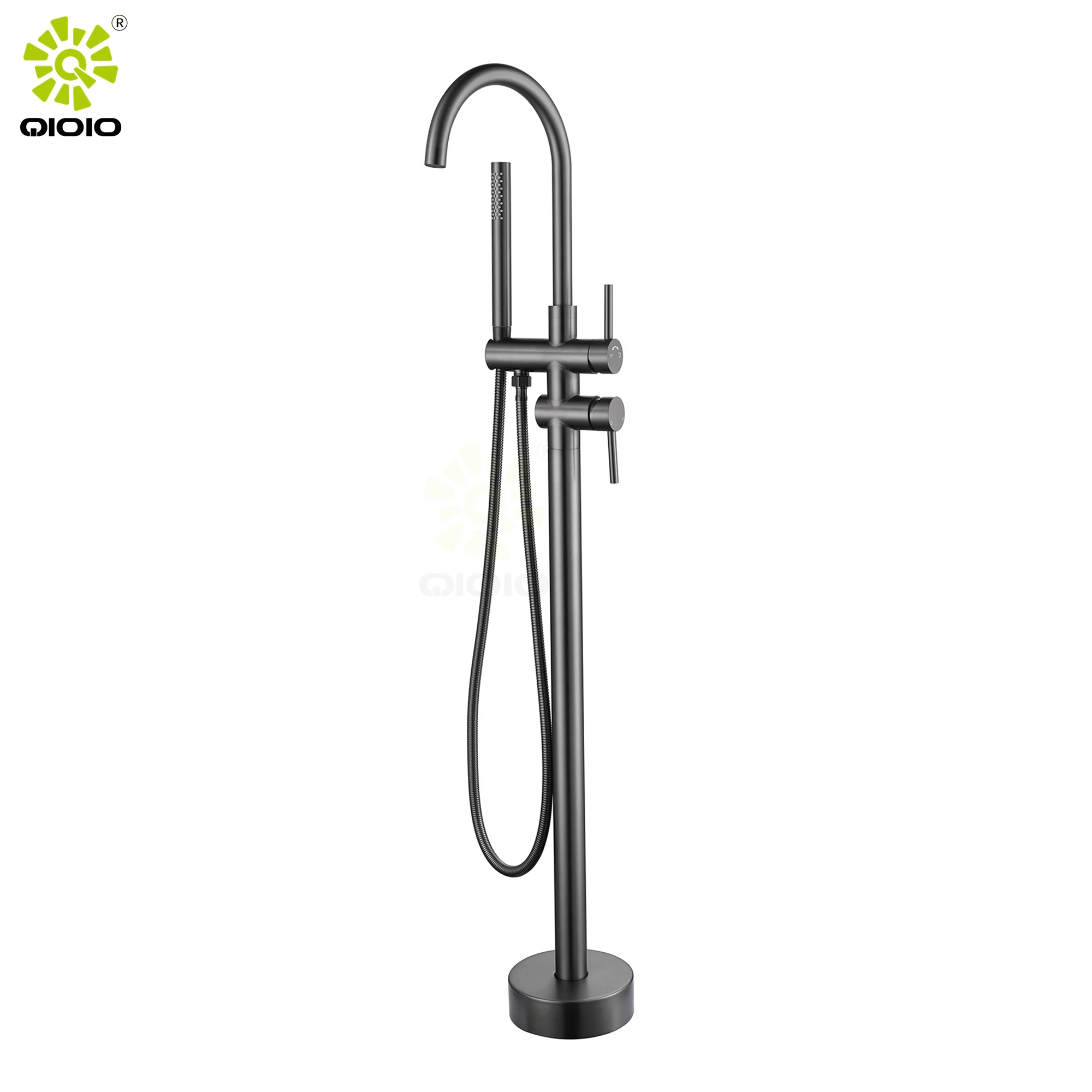 304 stainless steel mounted Free Standing Bath Shower Mixer bathroom upc floor stand bathtub faucet
