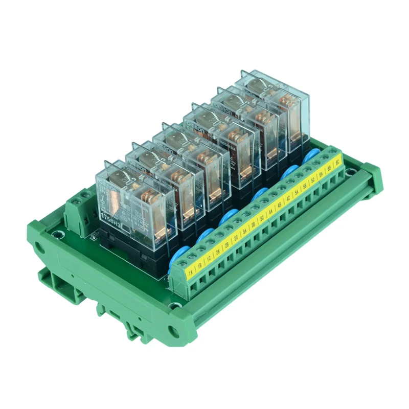 6 channels 16A Relay Module With Relay Mounting Bracket Driver Board Output Amplifier Board PLC Board Input 24V PNP