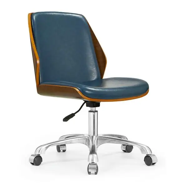 Wholesales price low back no arm leather swivel office customer chair for sales