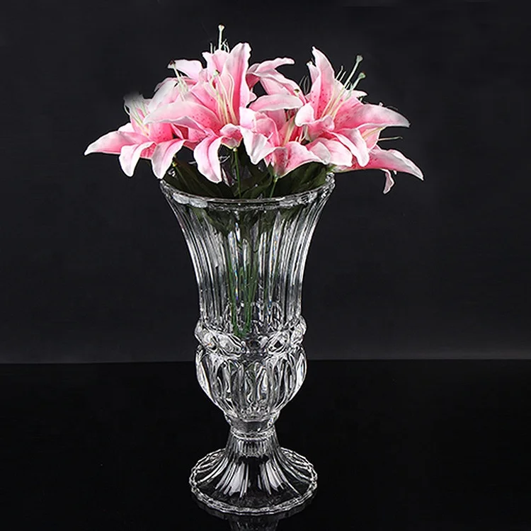european modern design clear  crystal glass vase for flower arrangement tabletop decoration centerpiece