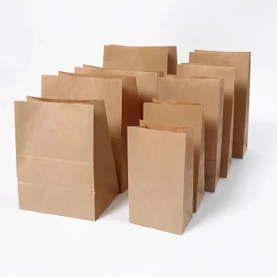 Famous Brand Gift Custom Printed Shopping Paper Bag Craft Paper PE Wholesale Cheap Price Luxury Packaging Food Brown Virgin