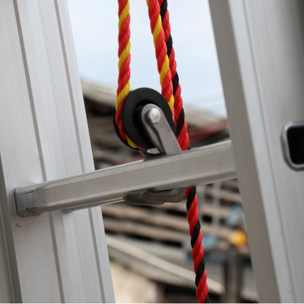 Aluminum alloy 3-piece fire ladder thickened folding single-sided elevator household 16 meter telescopic long ladder