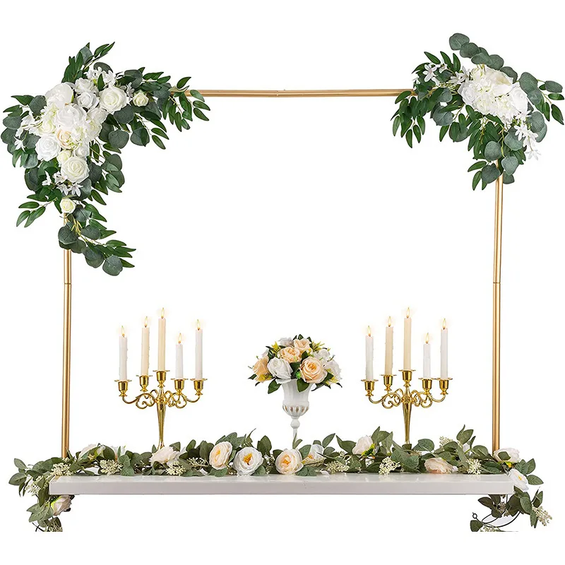 Desktop stand adjustable telescopic holiday party tabletop telescopic stand iron arch dining table decoration