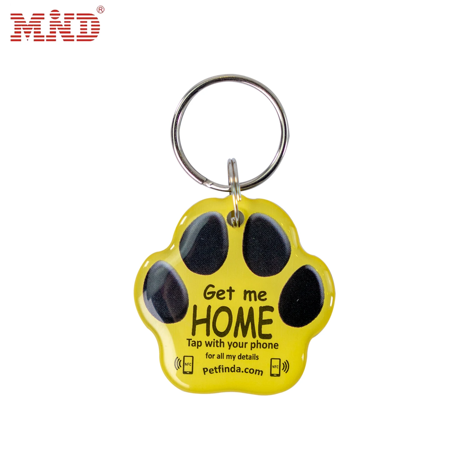 Printed Logo NFC ID pet tracking tag rfid Keychain qr code dog tag