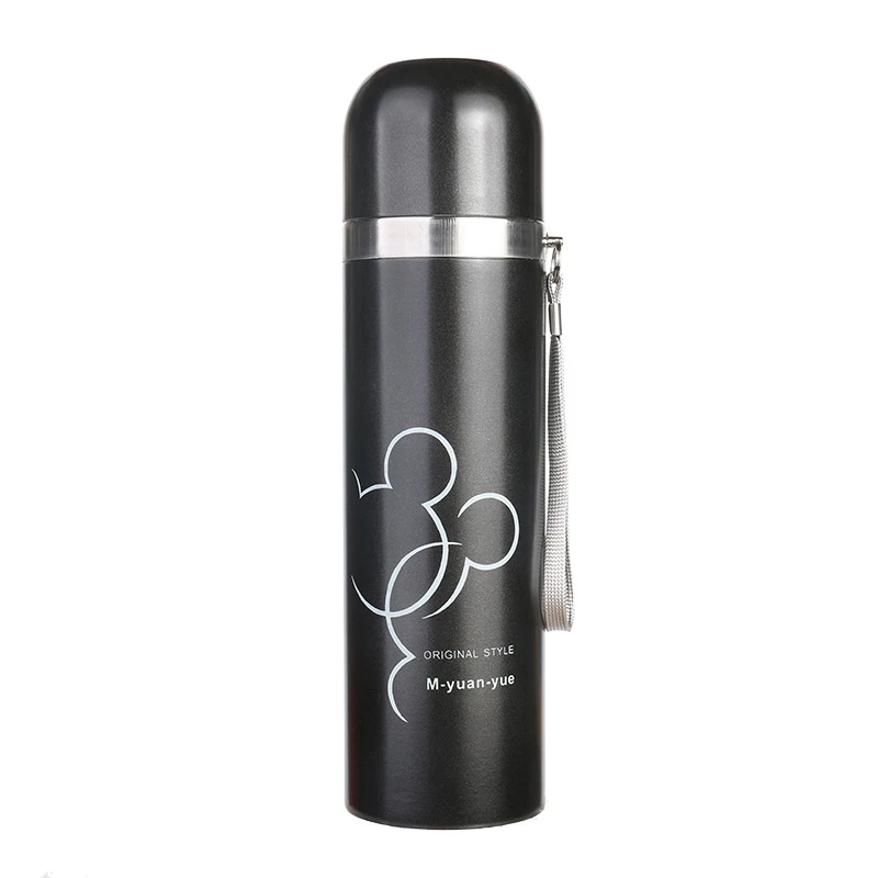 Thermos with handle Micky mouse printed Mug Travel Water Vacuum flasks Steel Double Wall Thermal Bottle