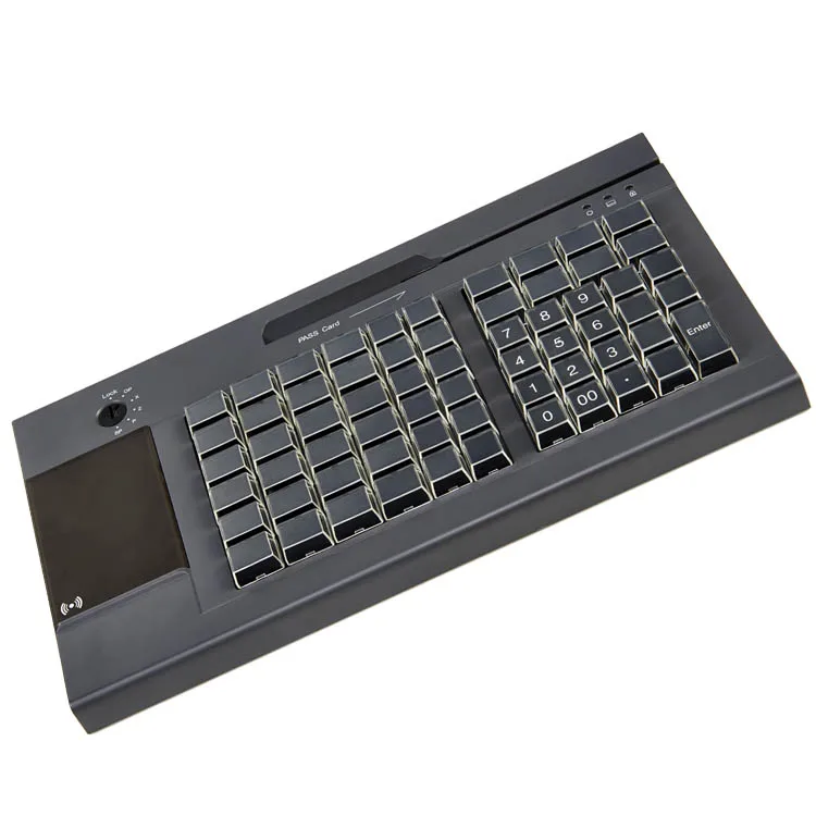 Supermarket Customizable KB63 Usb POS Programmable Keyboard With Credit Card Reader