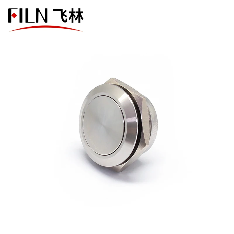 19MM New Short Size Normally Open Push Button Switch Flat Head Momentary stainless steel supply CE CCC ROSH IP65 UL