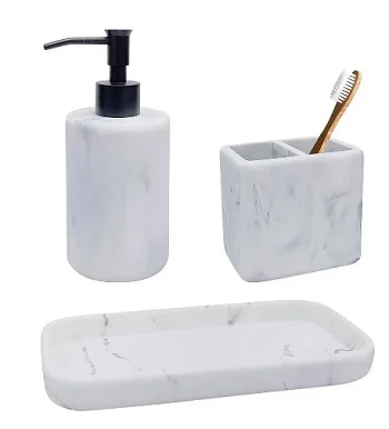 Набор из 3 предметов для ванной комнаты смолы Лучший держатель зубных щеток дозатор мыла Коробка зеркало индивидуальный набор ba