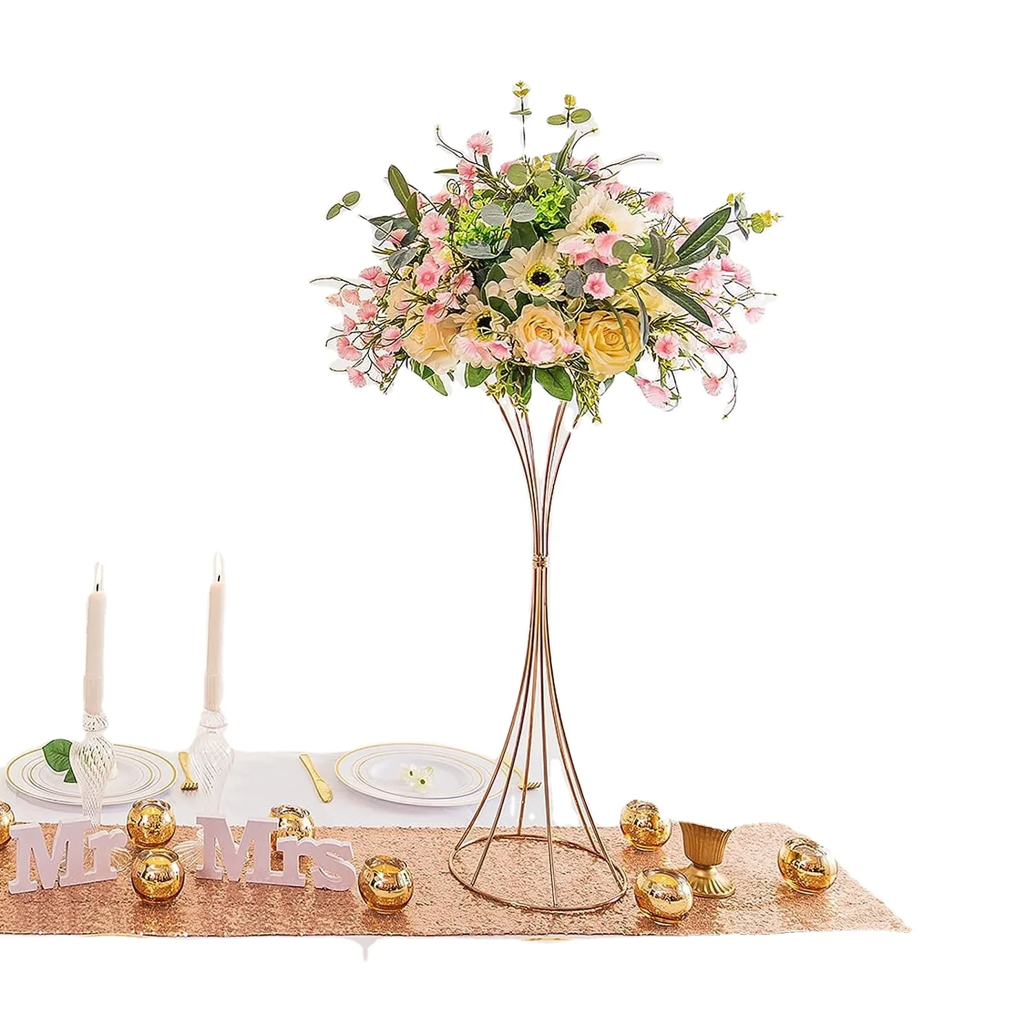 RU European and American road flower stand wedding decoration props wedding iron flower stand hotel restaurant room decoration