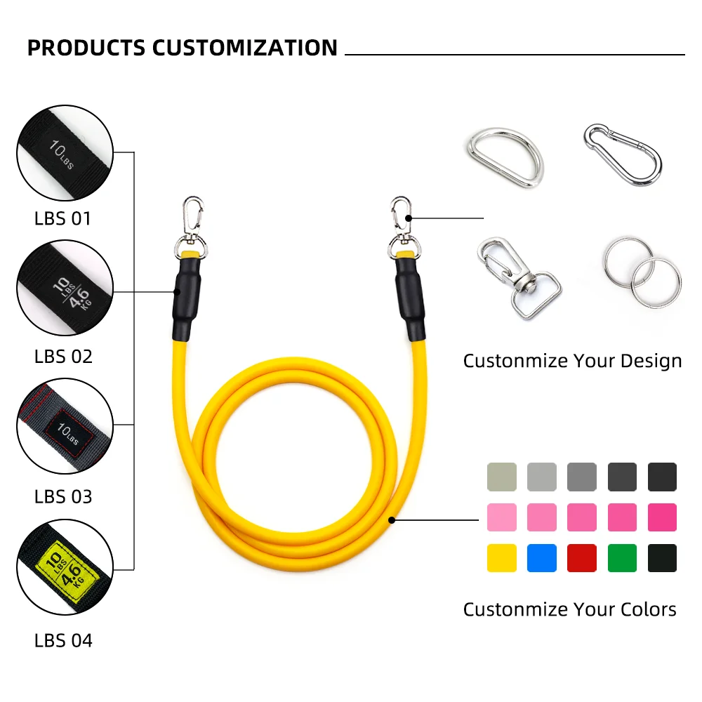 GEDENG 11pcs Exercise Resistance Bands Set Home Fitness Stretch Workout Fitness latex tube Body building Elastic Pull up Rope