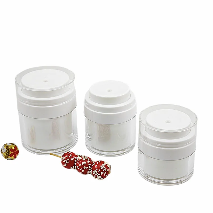 Cosmetic cream jar airless pump vacuum plastic jar 15 ml 30 ml 50ml 100ml