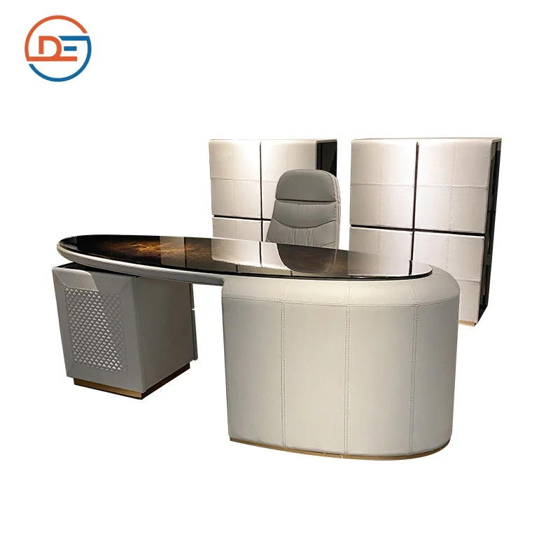 Factory supply office furniture solid wood multilayer board and aluminum alloy office desk for home and office