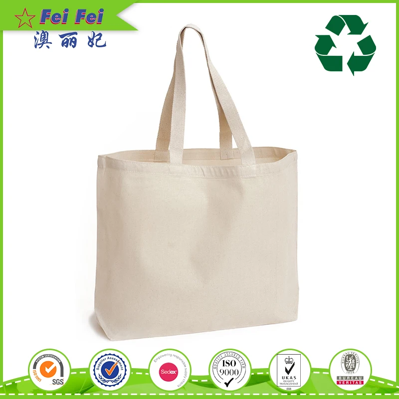 Woman Blank White Eco Cotton Grocery Tote And Shopper Bag textile bag cotton