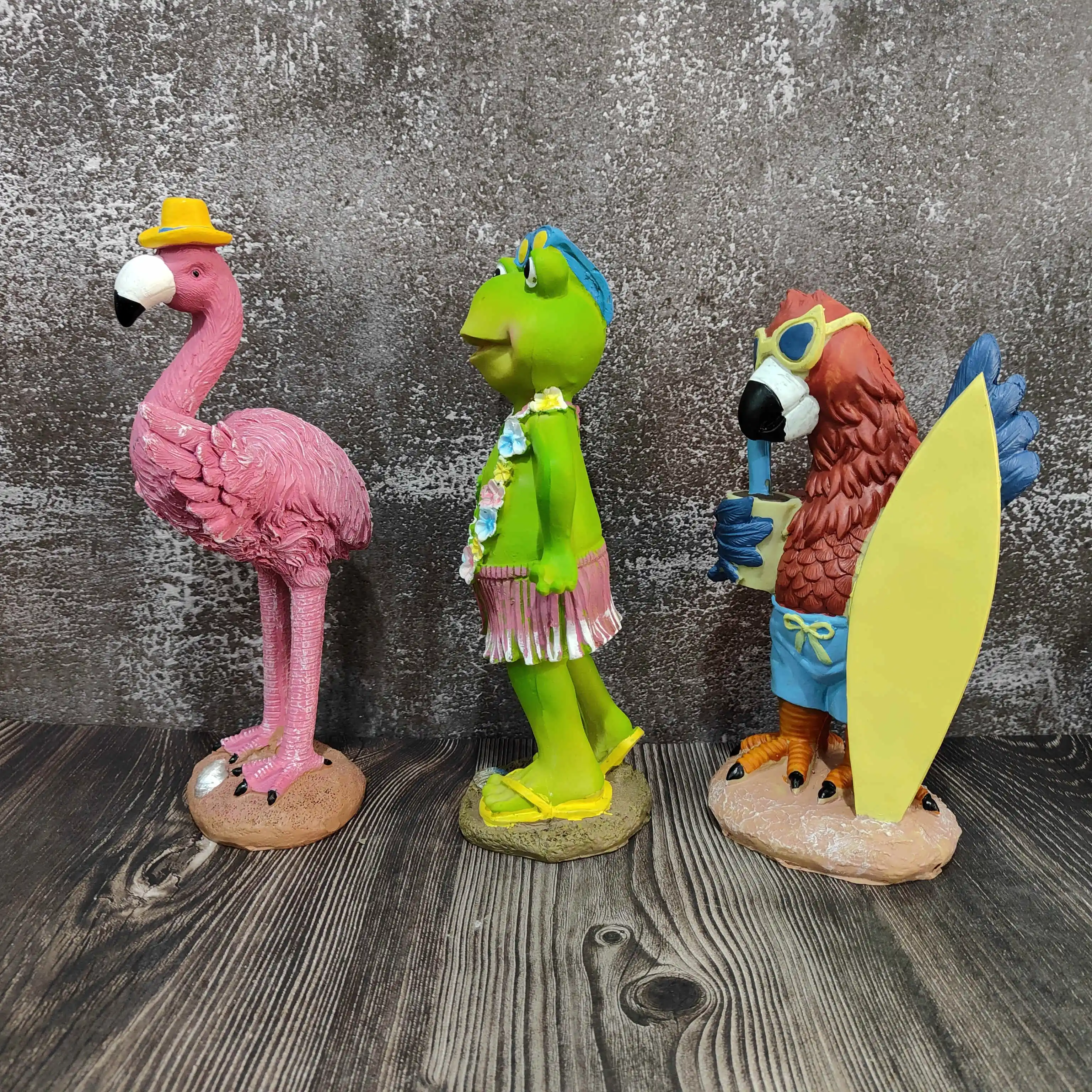 Popular Polyresin Figurines Home Decor Frog Flamingo Gifts Toucan Statue Modern Ornaments Animal Resin Sculpture