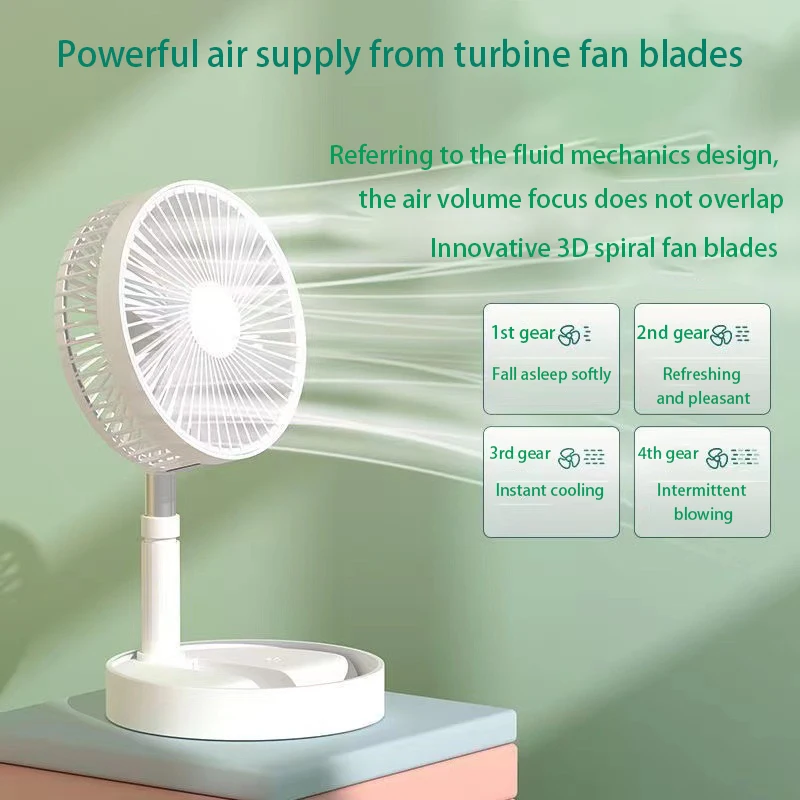 Foldable fan Hot Selling in Africa USB rechargeable power bank solar energy 7200mAh Portable Mini Cooler 1 meter Folding fan