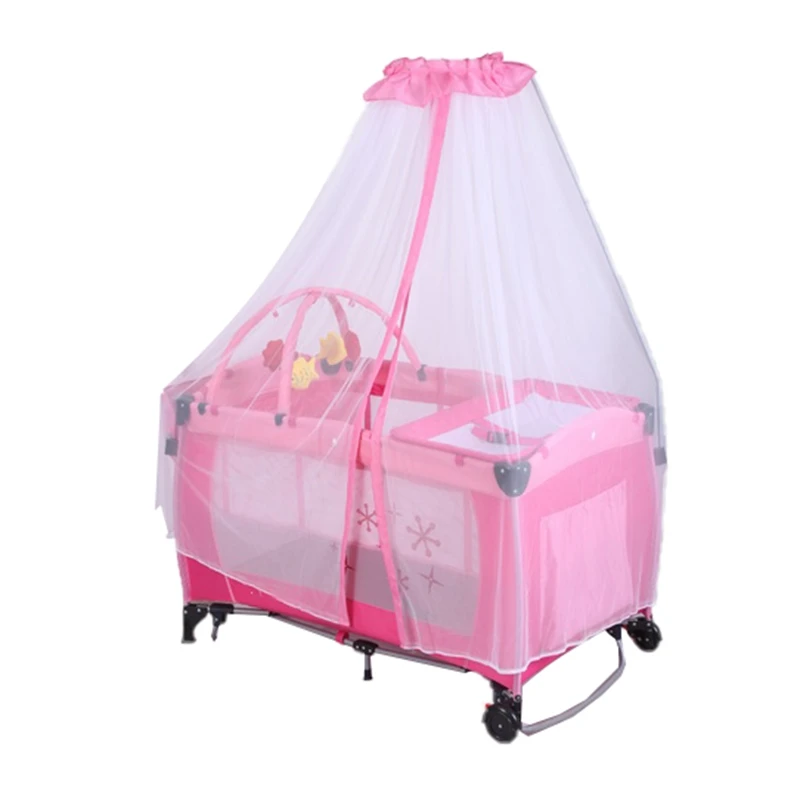 
New Good Quality Bed Bassinet Big Children Travel Cot Baby Cradle With Mosquito Net 