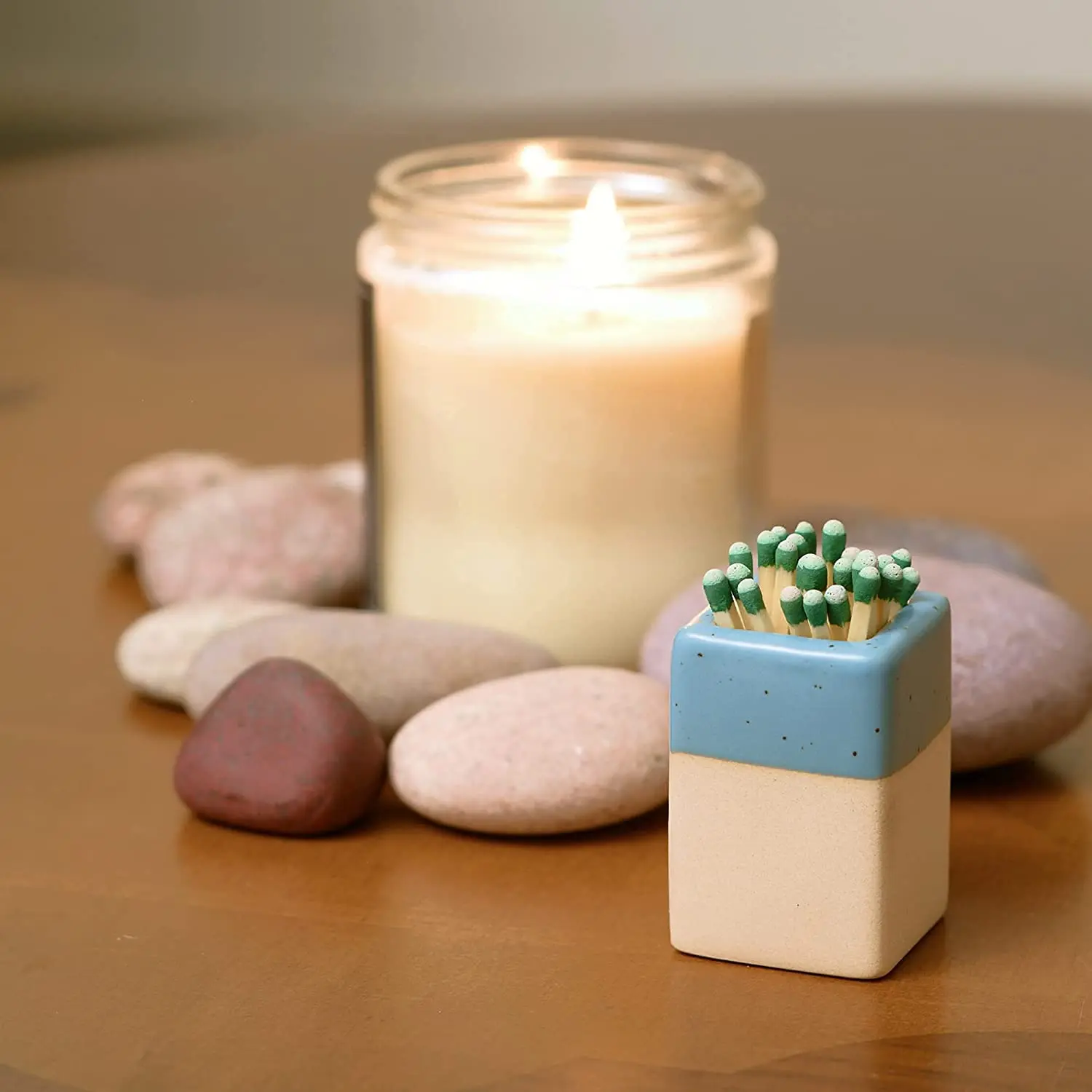 Modern Design Square Wholesale Candle Accessory Stick Container Ceramic Match Holder