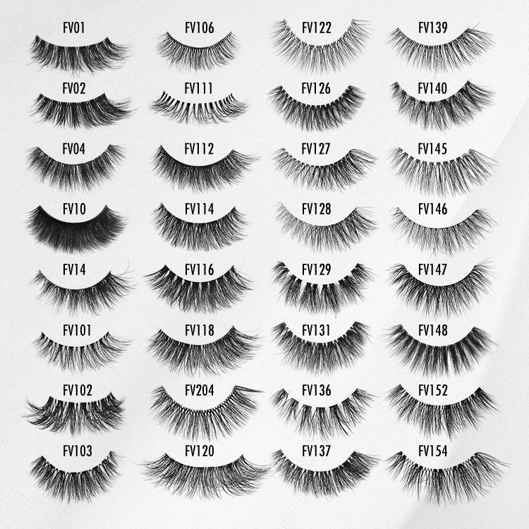 OEM Natural Full Strip Lashes Premium Vegan Faux Mink Eye Lashes Fluffy False Clear Band Eyelashes Faux Cils Humain En Gros