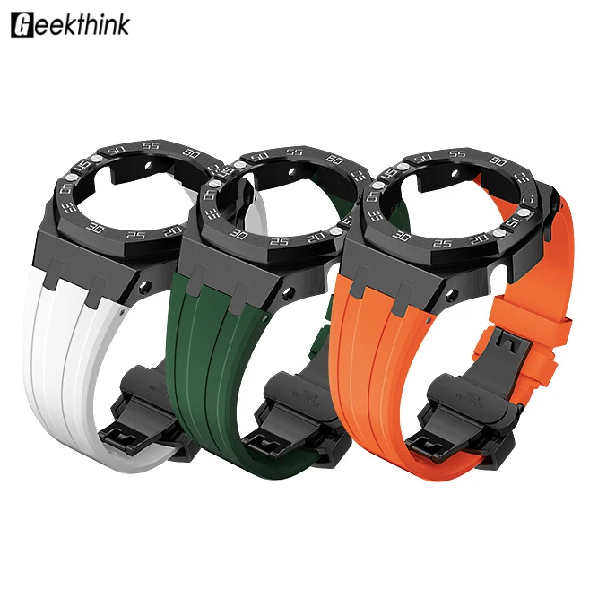 Ремешок и корпус из нержавеющей стали для Gshock модифицированный резиновый браслет 4-го поколения GA2100