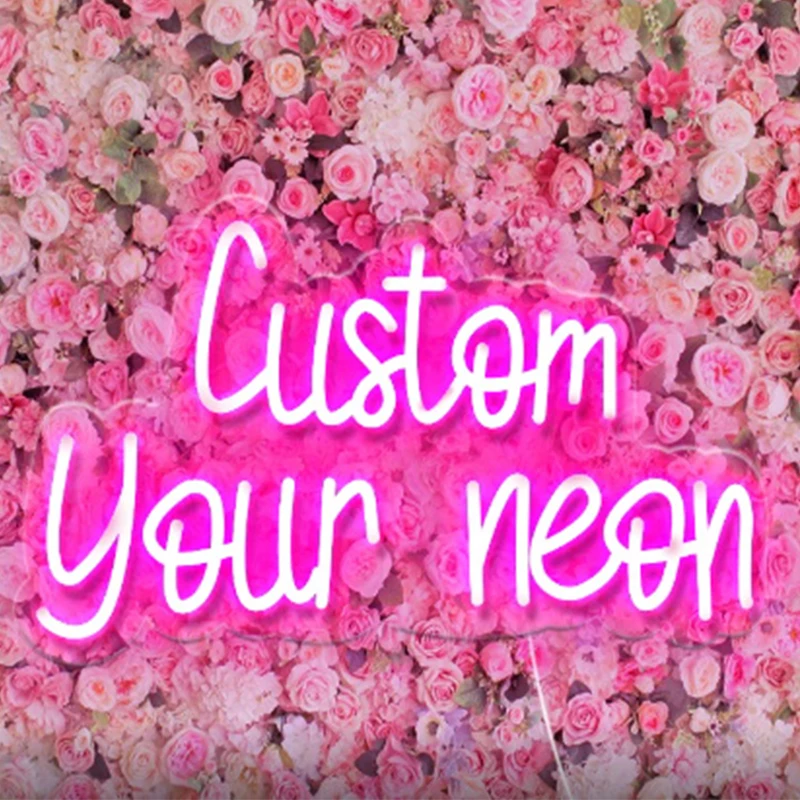 Dropshipping No Moq Waterproof Neon Sign Custom Logo Custom Neon Sign For Wedding Happy Birthday Party Bedroom Shop Decoration