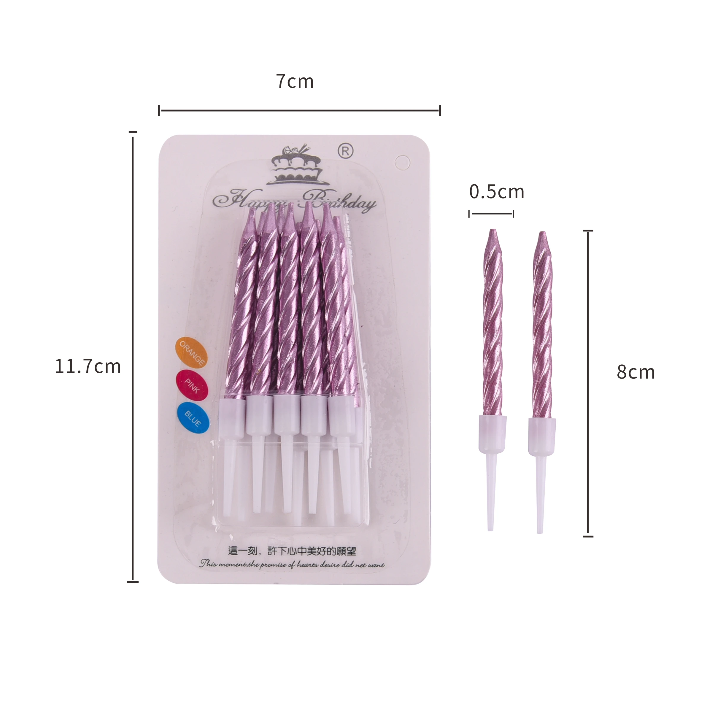 High End 100% Fully Refined Paraffin Wax Colourful Twist Taper Candle