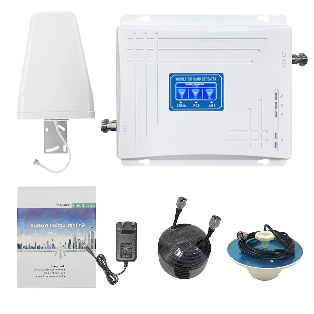 CDMA PCS AWS  850 1700 1900MHz tri band mobile repeater network signal amplifier booster