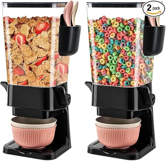Cereal Dispenser Countertop with Bowls Spoons Cutlery Box Dry Food Dispenser Snack Organizer Containers Storage
