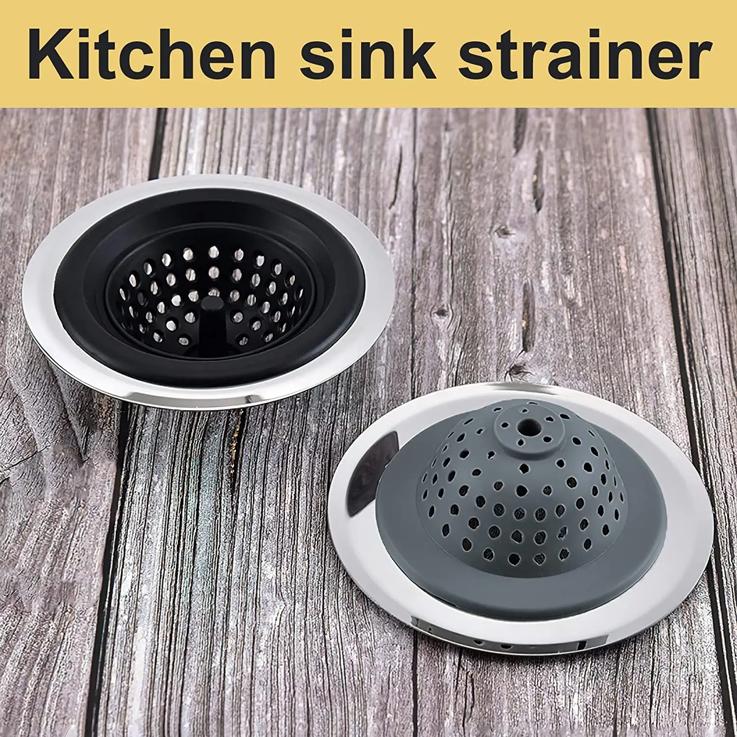 2 Pack Kitchen Sink Strainer 4.6' Stainless Silicone Kitchen Sink Stopper