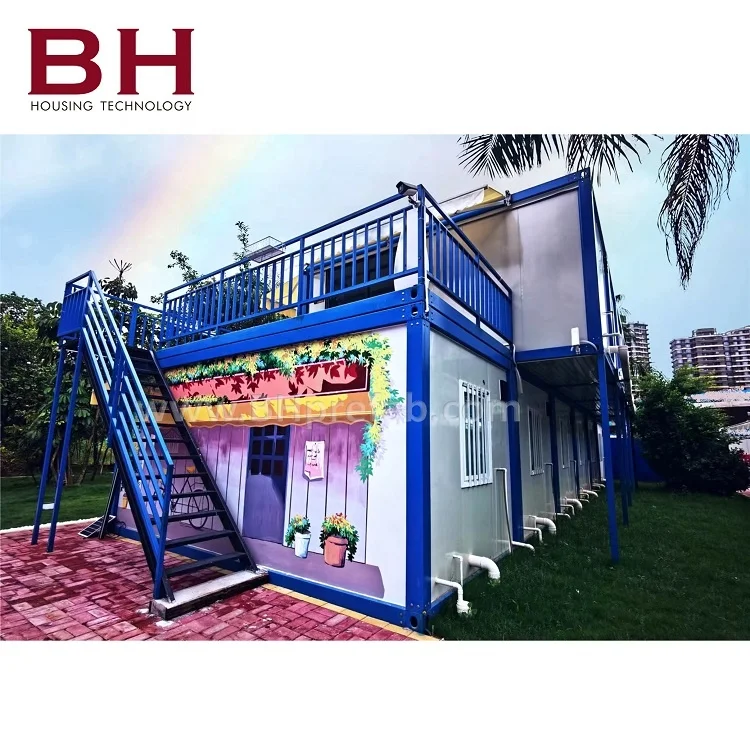 2 Floors Container Room For Worker Camp Living Quarter Accommodation, Staff Office, Meeting Room And Mess  hall