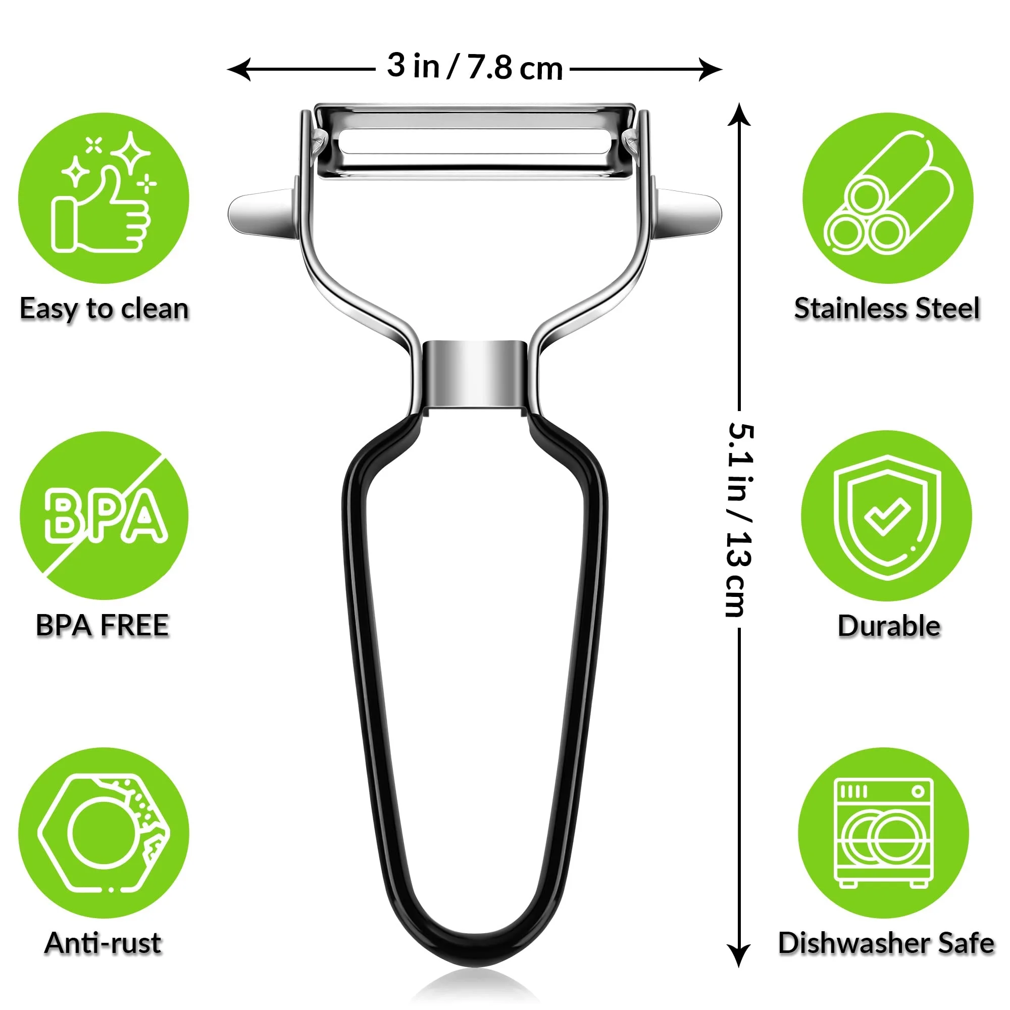 Double Sided Vegetable Chopper Cutter Slicer Stainless Steel Y Shaped Vegetable Peeler with Comfortable Handle