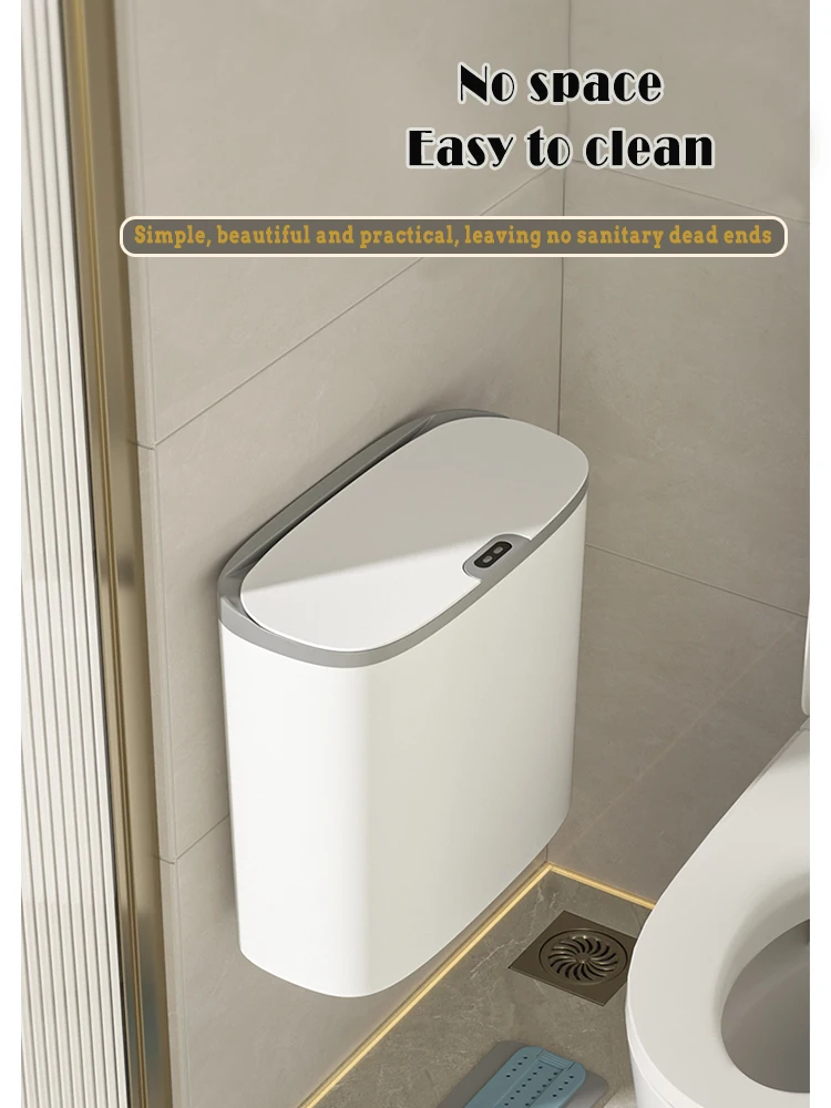 14L Waterproof Smart Oval Electric Sensor Box Plastic Automatic Trash Can for Kitchen and Bathroom Garbage Usage