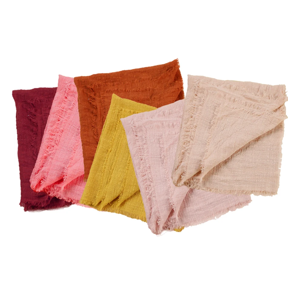 45*45cm Wholesale 100% cotton gauze crinkle napkins customized reusable for dinner wedding table