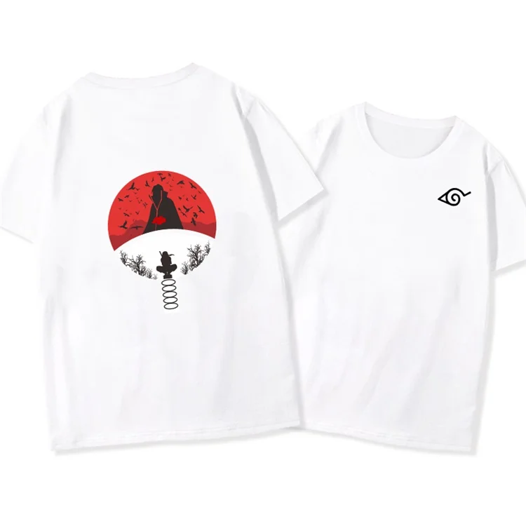 
 Футболка с коротким рукавом и принтом аниме Наруто, летняя повседневная хлопковая футболка унисекс, оптовая продажа  