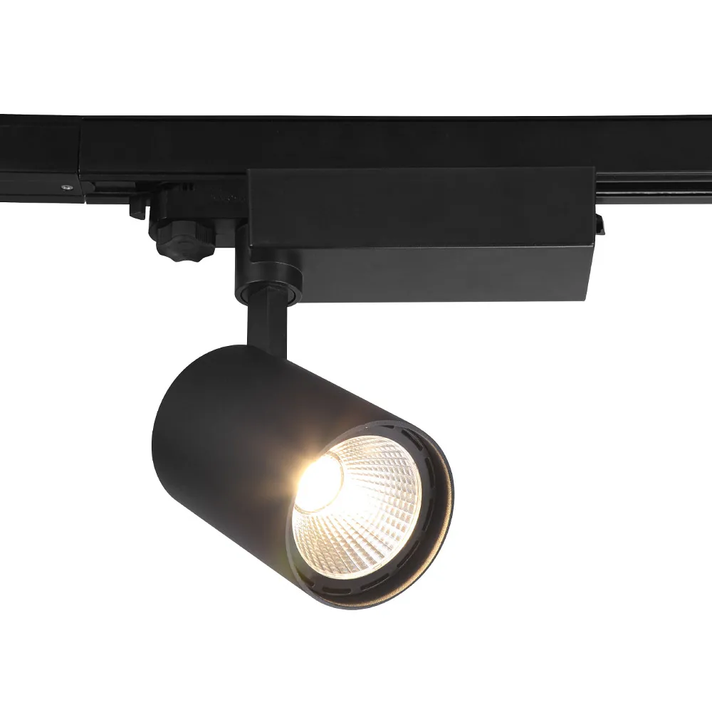 30W 360 Degree Adjustable 3 Wire Track lights 1 Phase Adaptor Track Rail System Surface Mounted Led Spotlight Track Lights