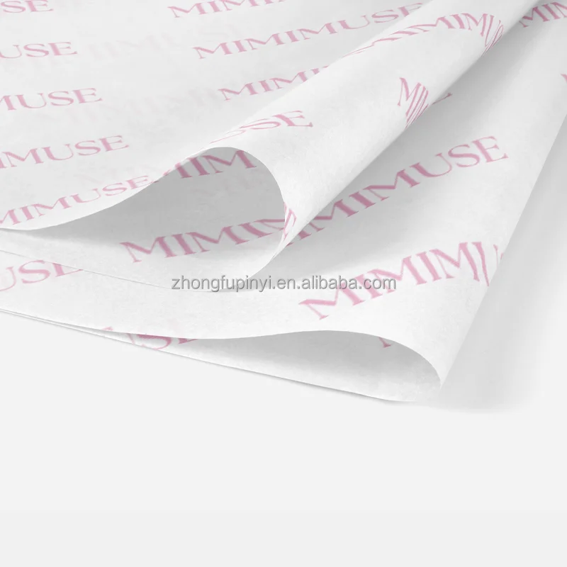 White Jumbo Roll Branded Packing Customised Tissue Paper Custom Logo Luxury Designer Floral Wrapping Paper