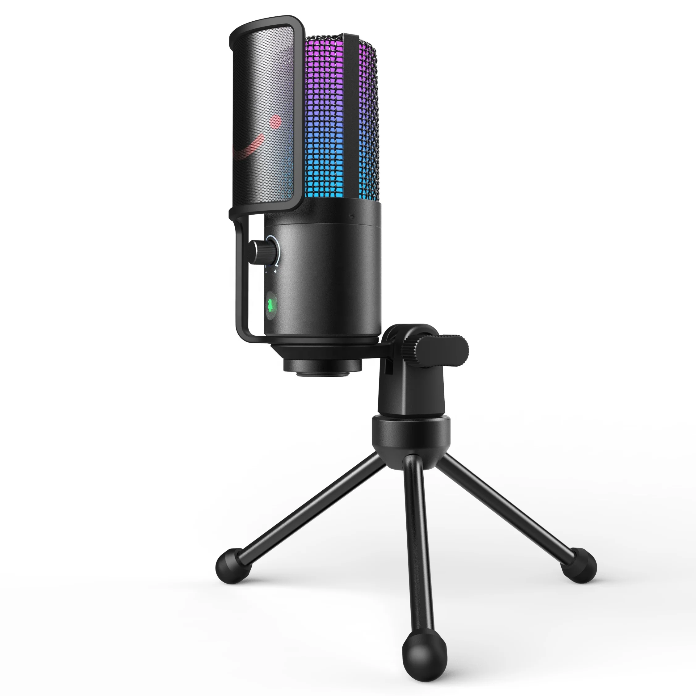 Fifine K669 Pro USB Condenser Microphone Professional Podcast Mic Studio Recording Microphone AmpliGame RGB Gaming Microphone