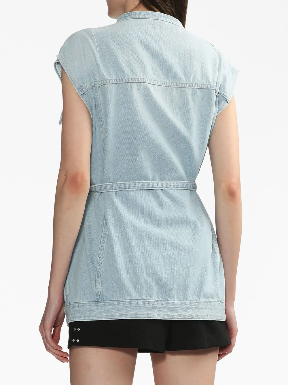 Fashionable Streetwear Sleeveless Waisted Jean Vest Casual Slim Fit Clothing Womens Waistcoat Denim Vest