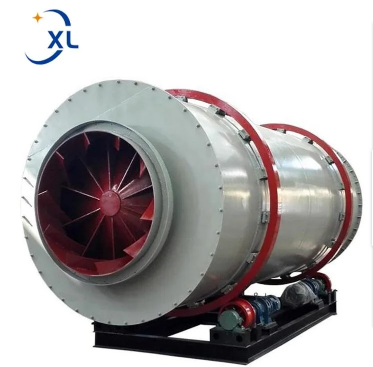 Industrial Biomass Furnace Sea Sand Wheat Straw Salt Rotary Drum Dryer CE