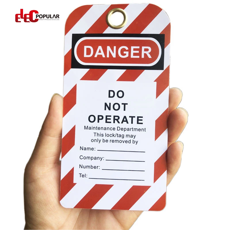 Elecpopular 2023 PVC warning signs Safety lockout Tagout label Tag signs for Industrial Overhaul of industrial equipment