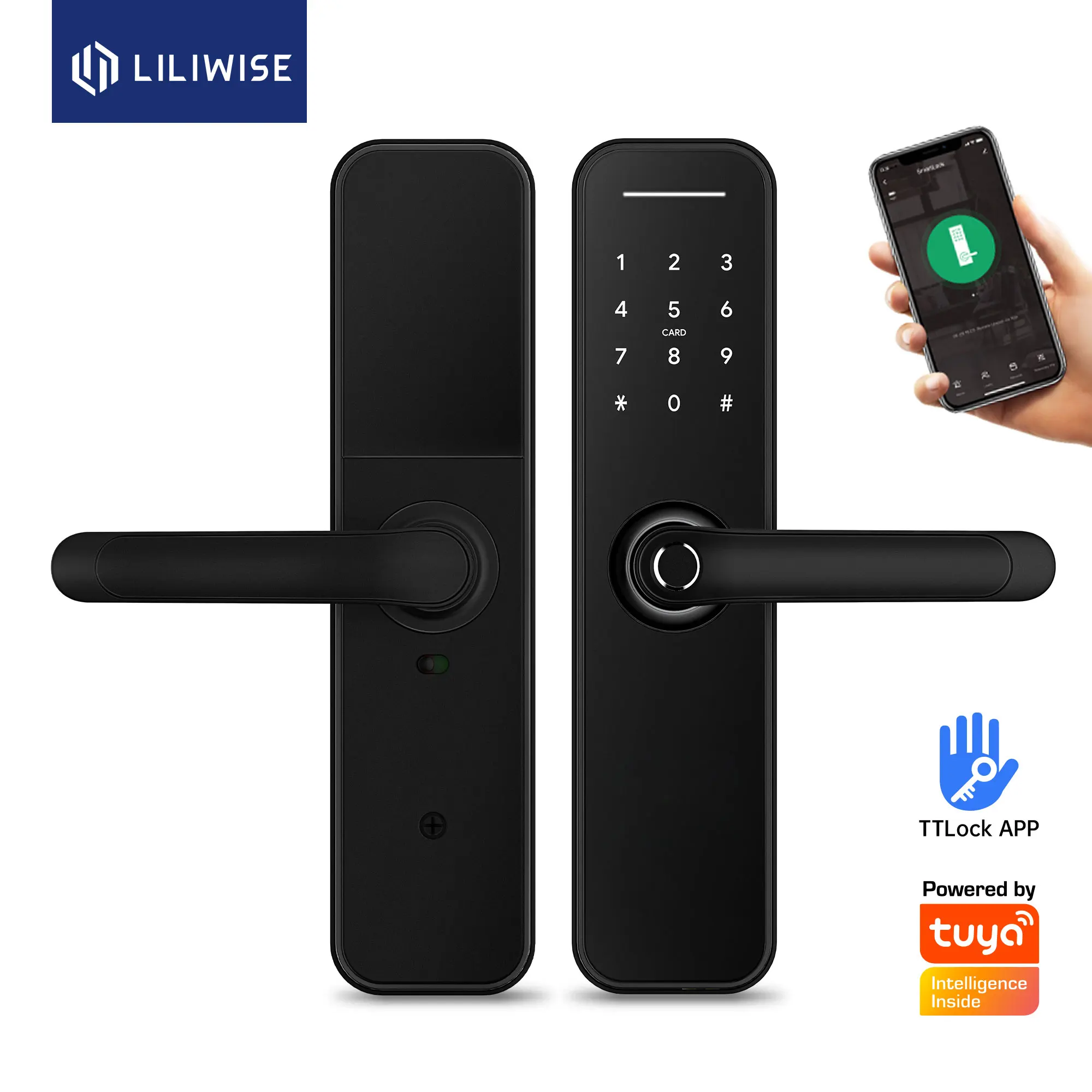 Liliwise TTLOCK BLE Mobile Tuya Lock Waterproof Outdoor Smart Biometric Fingerprint Door Lock For Airbnb Condo Apartment Project