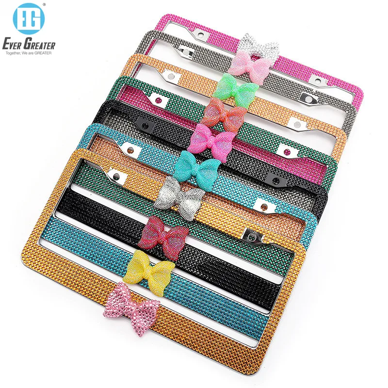 Custom High Quality License Plate Frame Diamond Design For Car With 25 Years Experience And ISO Cert