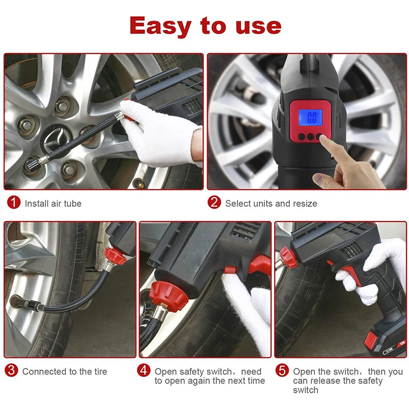 
Mini battery air compressor electric tire car pump 12 volt 